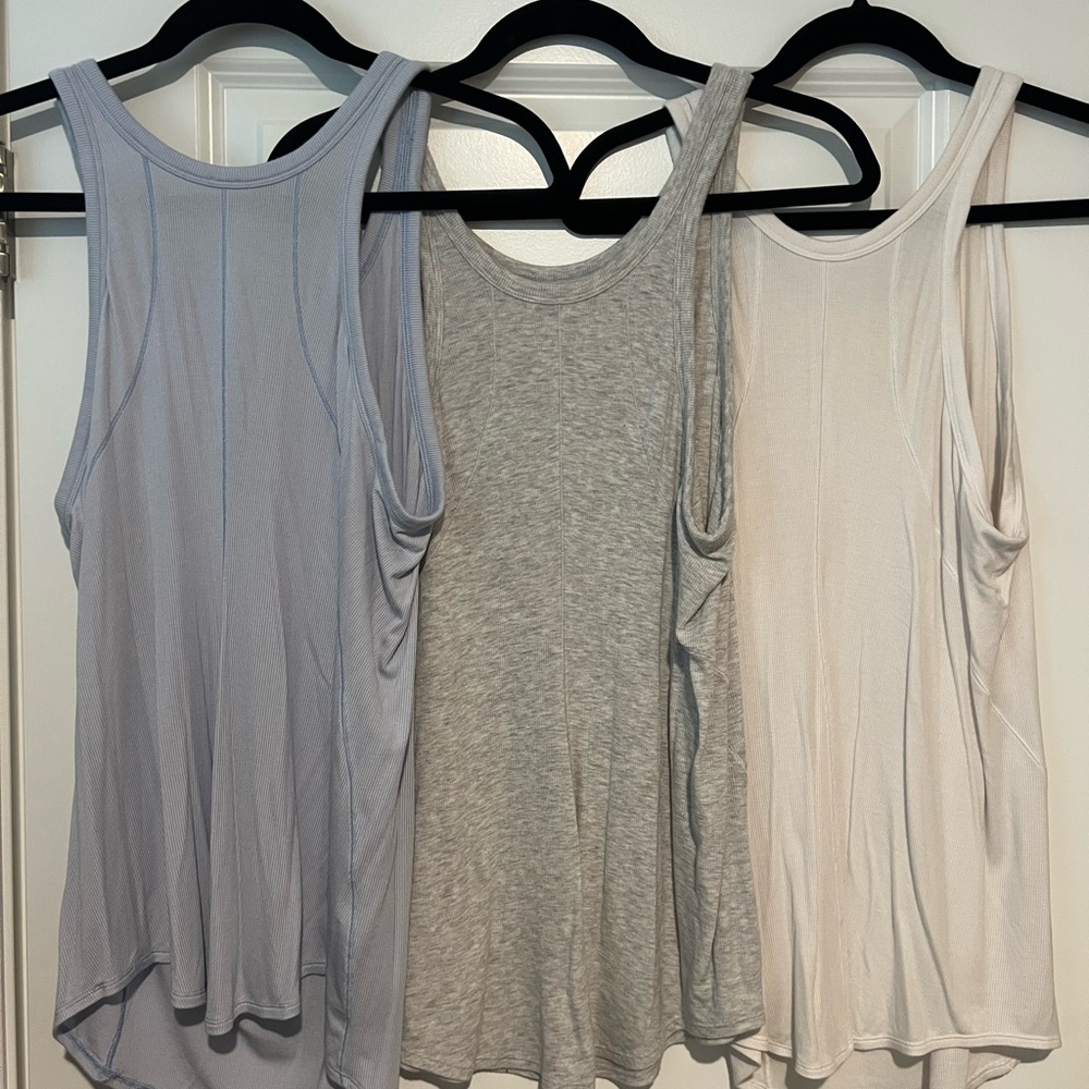 lululemon athletica Tank Tops in Blue, Gray, and Cream